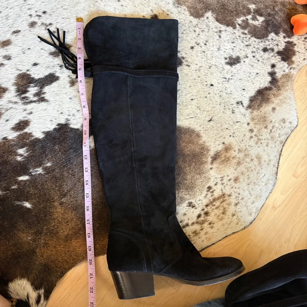 FRYE‎ Clara Tassel Over Knee Women's Black Suede Boot Size 8.5